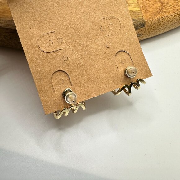 Plunder Design Jewelry Charlotte Gold Crystal Multi Earring Illusion Huggie CZ - Picture 4 of 6